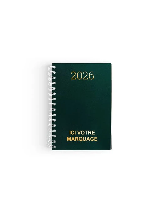 AGENDA CARRE 1 JOUR EMBOITE 2026 - 145 x 215 mm - COUVERTURE BORDEAUX SANS MARQUAGE