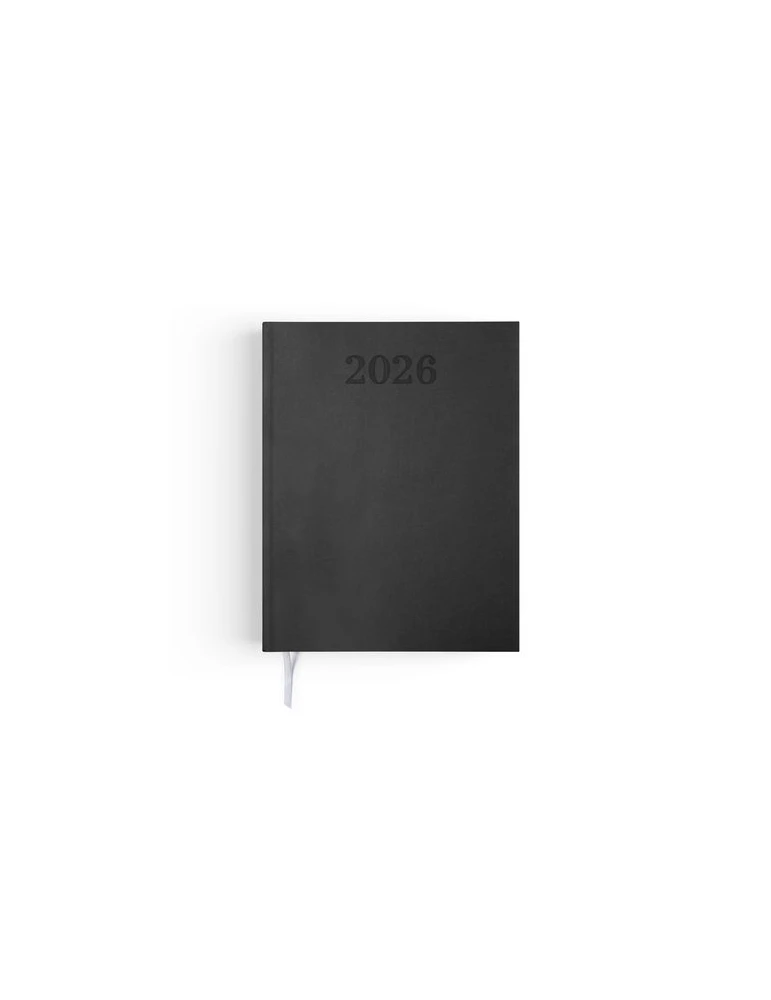 AGENDA EMBOITE PREMIUM 2026 - MINI 90 x 165 mm - COUVERTURE ANTHRACITE - SANS MARQUAGE