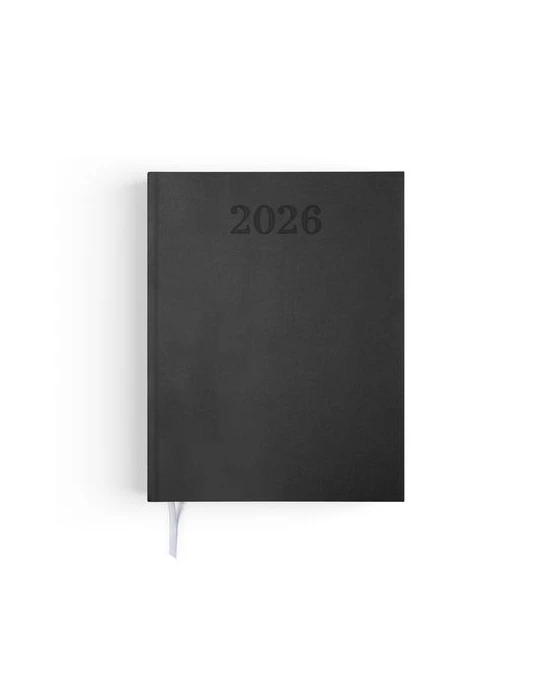 AGENDA EMBOITE PREMIUM 2026 - MINI 90 x 165 mm - COUVERTURE ANTHRACITE - SANS MARQUAGE
