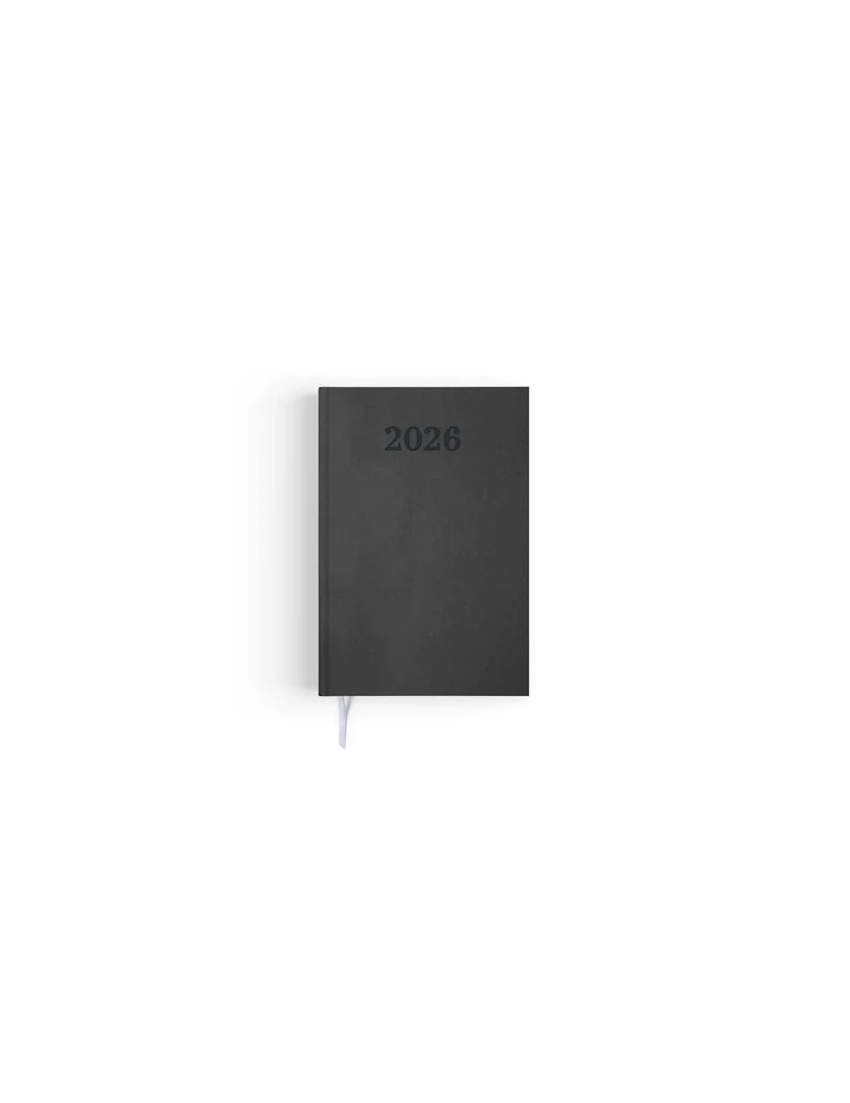 AGENDA EMBOITE PREMIUM 2026 - MINI 90 x 165 mm - COUVERTURE ANTHRACITE - SANS MARQUAGE