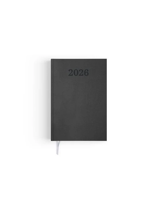 AGENDA EMBOITE PREMIUM 2026 - MINI 90 x 165 mm - COUVERTURE ANTHRACITE - SANS MARQUAGE