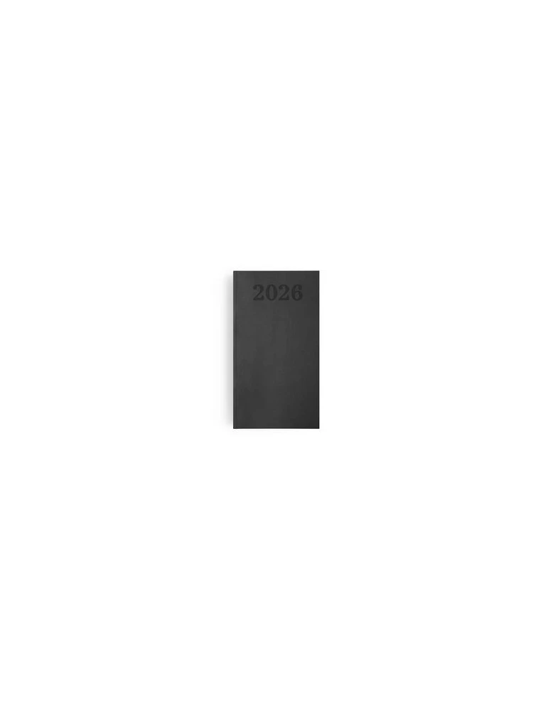 AGENDA EMBOITE PREMIUM 2026 - MINI 90 x 165 mm - COUVERTURE ANTHRACITE - SANS MARQUAGE