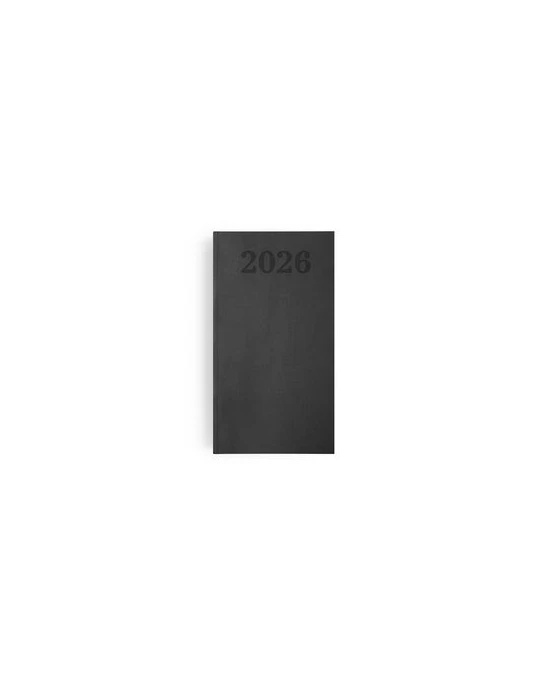 AGENDA EMBOITE PREMIUM 2026 - MINI 90 x 165 mm - COUVERTURE ANTHRACITE - SANS MARQUAGE