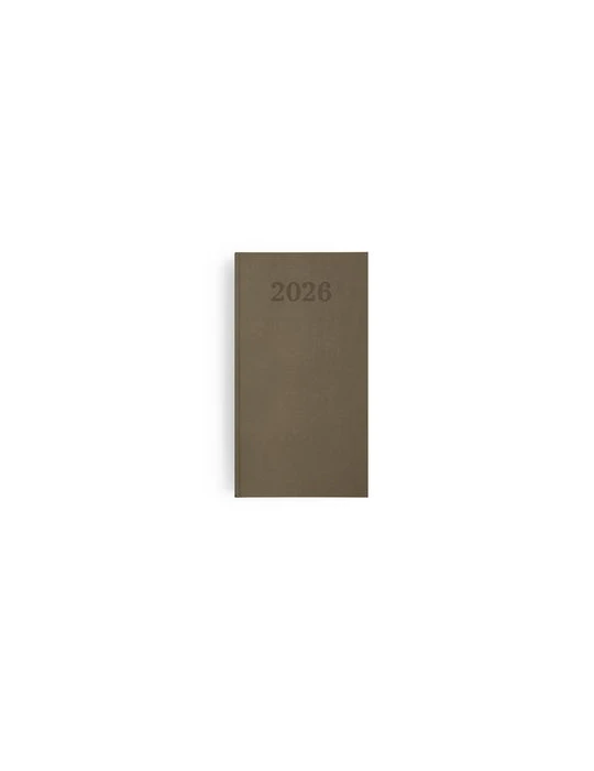 AGENDA EMBOITE PREMIUM 2026 - MINI 90 x 165 mm - COUVERTURE ANTHRACITE - SANS MARQUAGE