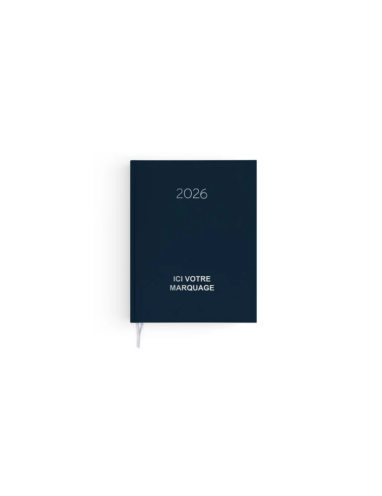 AGENDA EMBOITE NATUREL 2026 - MINI 90 x 165 mm - COUVERTURE BLEUE NUIT - SANS MARQUAGE