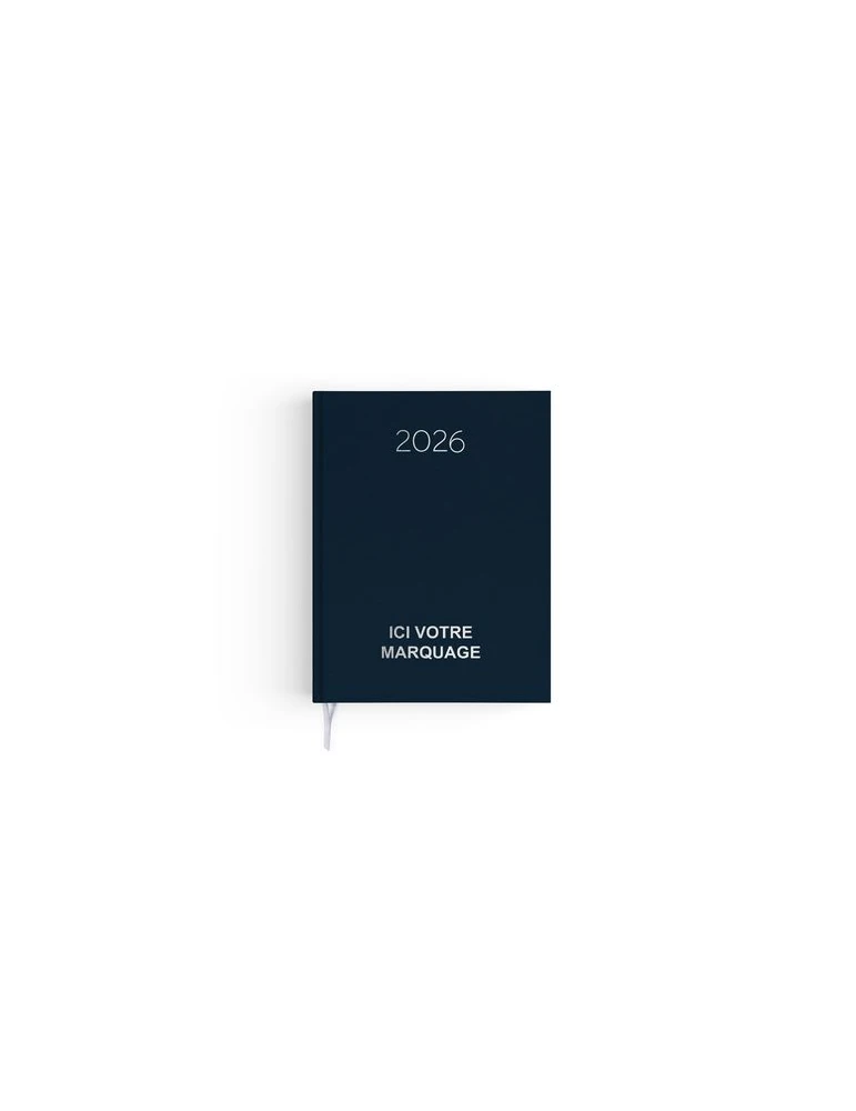 AGENDA EMBOITE NATUREL 2026 - MINI 90 x 165 mm - COUVERTURE BLEUE NUIT - SANS MARQUAGE