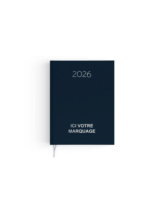 AGENDA EMBOITE NATUREL 2026 - MINI 90 x 165 mm - COUVERTURE BLEUE NUIT - SANS MARQUAGE