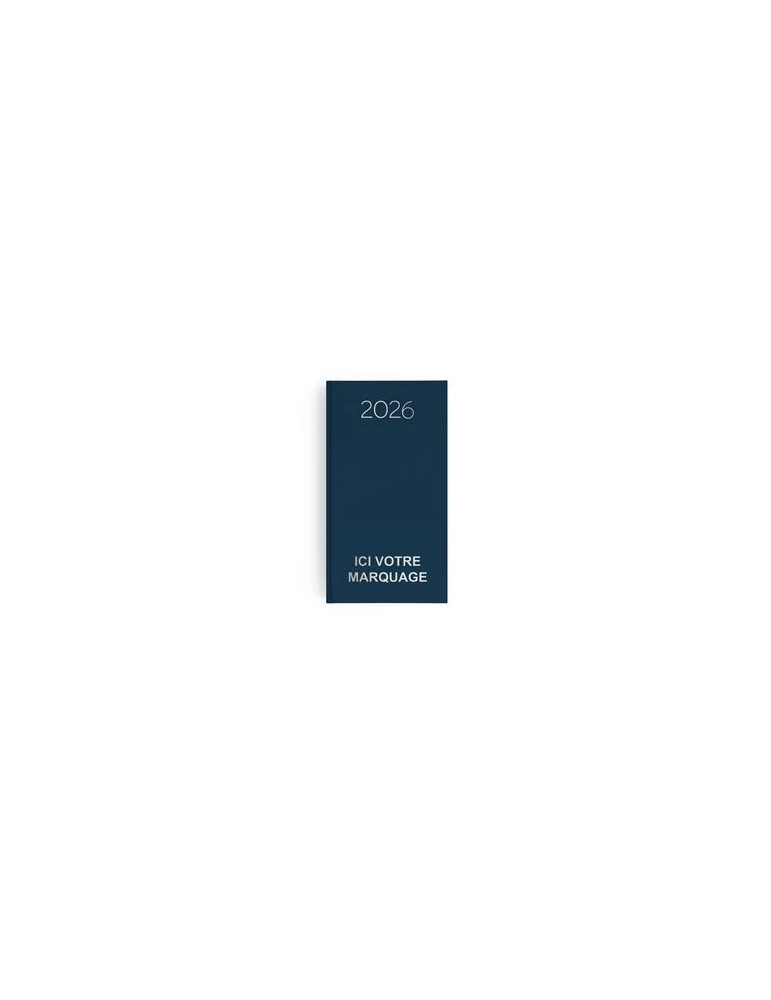 AGENDA EMBOITE NATUREL 2026 - MINI 90 x 165 mm - COUVERTURE BLEUE NUIT - SANS MARQUAGE