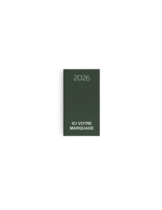 AGENDA EMBOITE NATUREL 2026 - MINI 90 x 165 mm - COUVERTURE BLEUE NUIT - SANS MARQUAGE