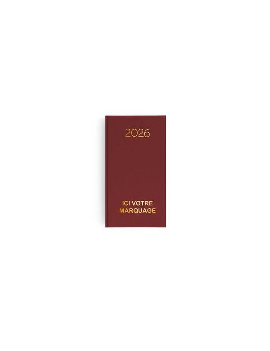 AGENDA EMBOITE NATUREL 2026 - MINI 90 x 165 mm - COUVERTURE BLEUE NUIT - SANS MARQUAGE