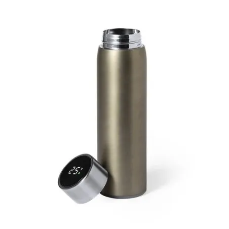 Bouteille Isotherme Personnalisée 500 ml Écologique Kenay Matières : polyester Couleurs : bleu clair objet promotionnel éco-resp