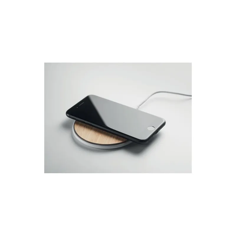 Chargeur sans fil écologique 10W en bambou - DESPAD Taille textile : XL Couleurs : gris marquage laser ultra précis