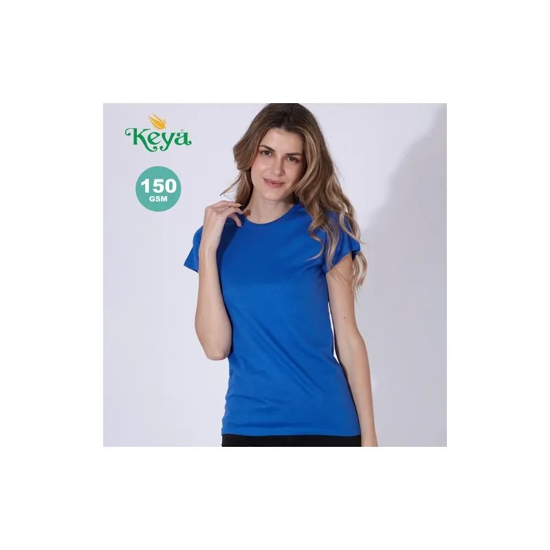 T-Shirt Femme Couleur Écologique WCS150 "Keya" Matières : PET recyclé Couleurs : bleu goodies personnalisé en stock