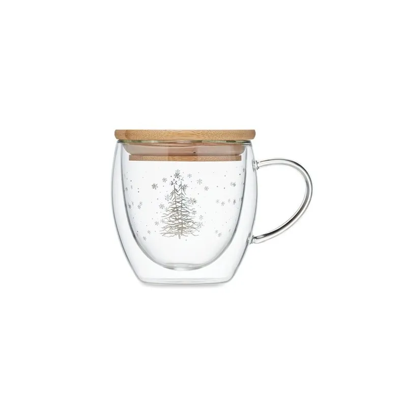 Tasse élégante en verre à double paroi personnalisée - SIAN Taille textile : XXL Couleurs : gris personnalisable avec votre logo
