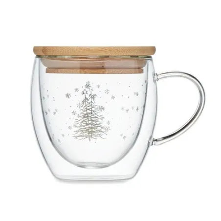 Tasse élégante en verre à double paroi personnalisée - SIAN Taille textile : XXL Couleurs : gris personnalisable avec votre logo