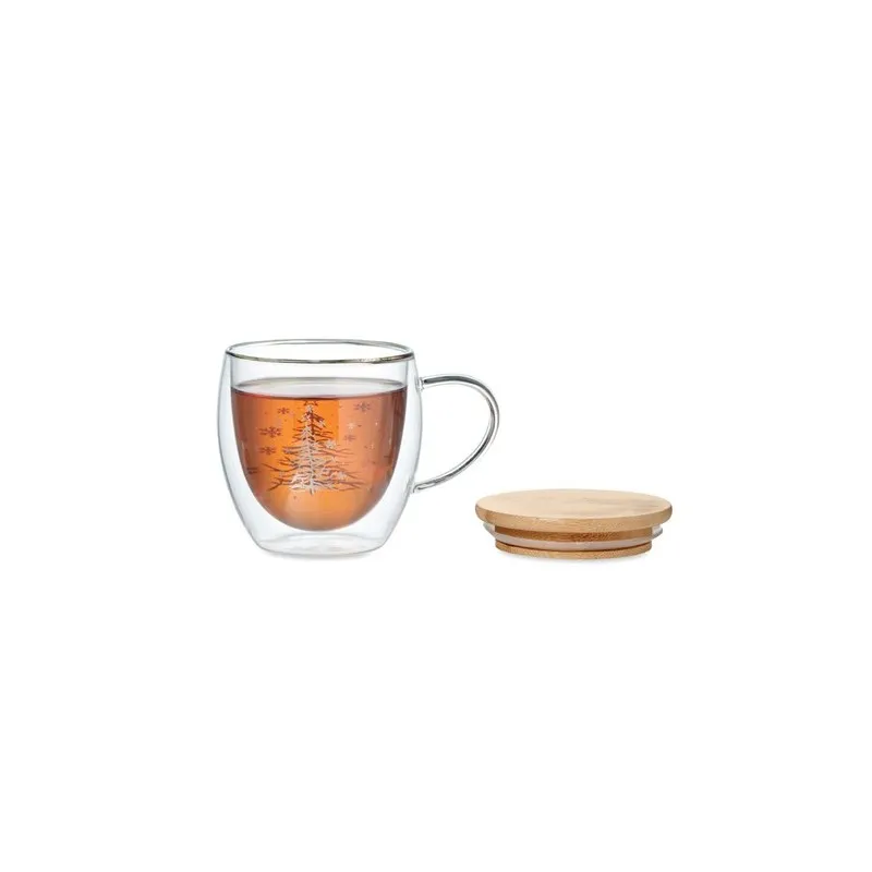 Tasse élégante en verre à double paroi personnalisée - SIAN Taille textile : XXL Couleurs : gris cadeau entreprise pas cher