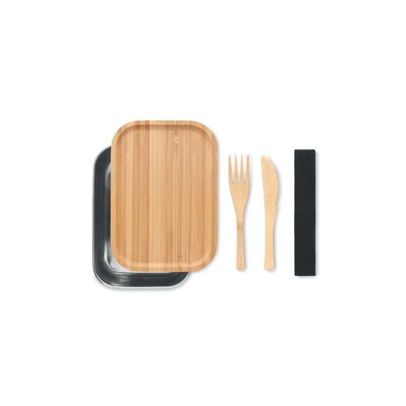 Lunch box écologique en acier inoxydable 600ml SAVANNA, Sac à dos publicitaire RPET avec lumière COB URBANBACK pas cher Matières