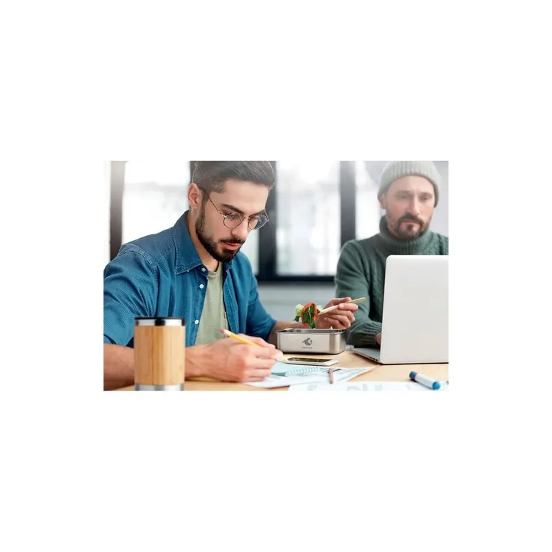 Lunch box écologique en acier inoxydable 600ml SAVANNA, Sac à dos publicitaire RPET avec lumière COB URBANBACK pas cher Matières