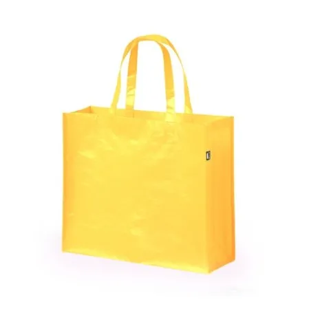 Sac Écologique de Shopping en RPET Personnalisé Kaiso pas cher Matières : polyester Couleurs : jaune marquage couleur éclatante
