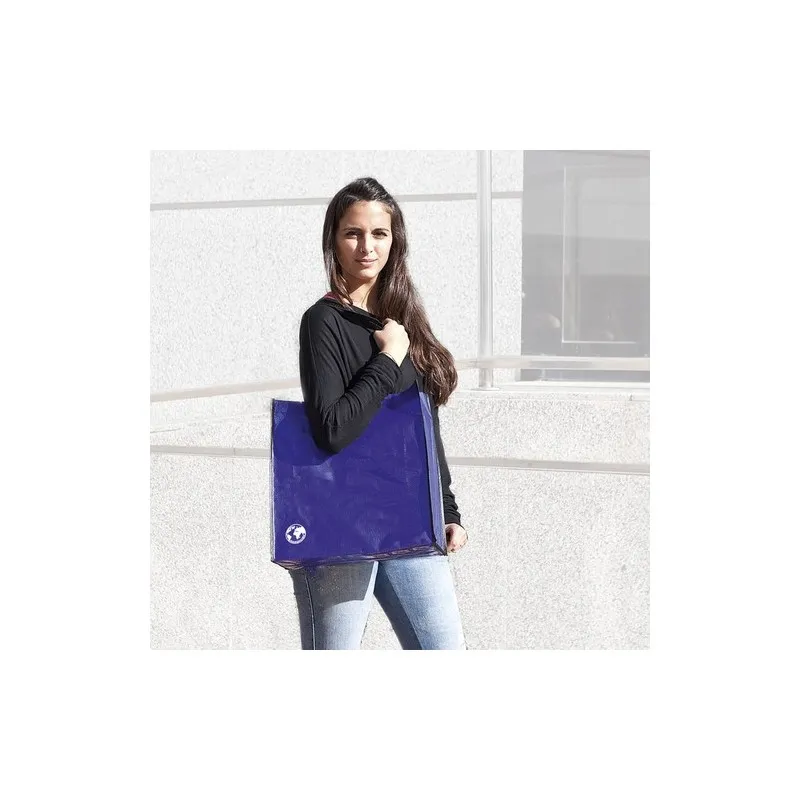 Sac shopping biodégradable recyclé personnalisé pas cher Matières : polyester Taille textile : S Couleurs : gris personnalisable