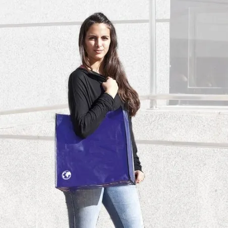 Sac shopping biodégradable recyclé personnalisé pas cher Matières : polyester Taille textile : XL Couleurs : gris goodies public