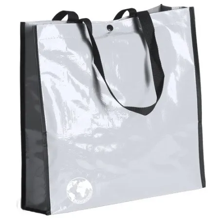 Sac shopping biodégradable recyclé personnalisé pas cher Matières : polyester Taille textile : XL Couleurs : gris impression hau