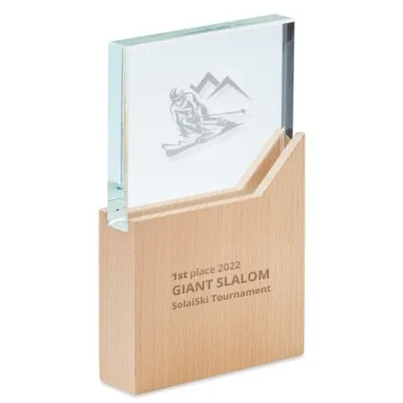 Plaque Trophée ZEAL en Cristal Personnalisé