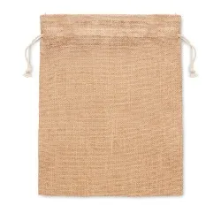 Sac cadeau moyen en jute pratique et personnalisable - JUTE MEDIUM Matières : bois Couleurs : orange 2