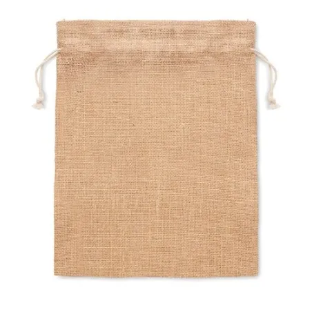 Sac cadeau moyen en jute pratique et personnalisable - JUTE MEDIUM Matières : bois Couleurs : orange personnalisable avec votre 
