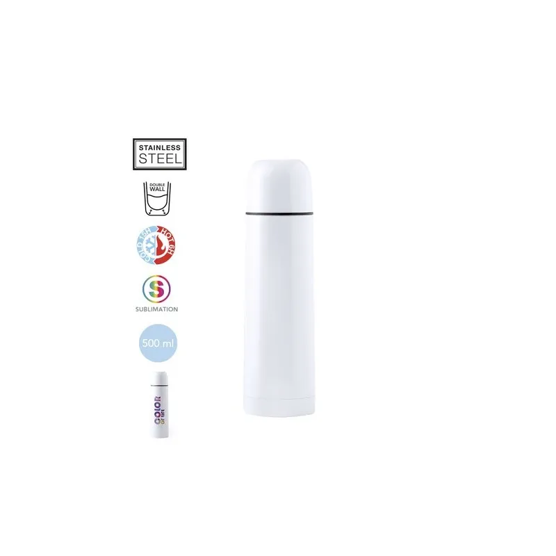 Bouteille Isotherme Personnalisable Cleikon Matières : acier inoxydable Couleurs : blanc cassé personnalisable avec votre logo