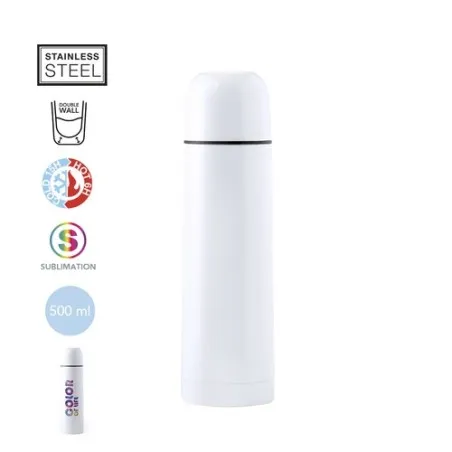 Bouteille Isotherme Personnalisable Cleikon Matières : acier inoxydable Couleurs : blanc cassé personnalisable avec votre logo