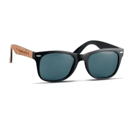 Lunettes de soleil Écologiques en liège Personnalisées PALOMA Matières : EVA Couleurs : noir cadeau entreprise pas cher
