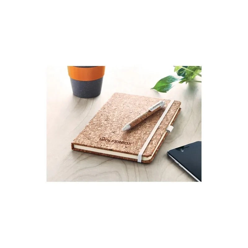 Carnet A5 et stylo en liège écologiques - SUBER SET Matières : polyester Couleurs : noir cadeau collaborateur premium