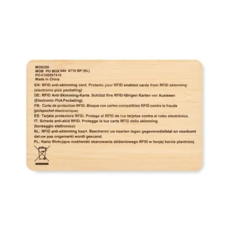 Carte RFID Bambou CUSTOS + : Sécurisez vos cartes