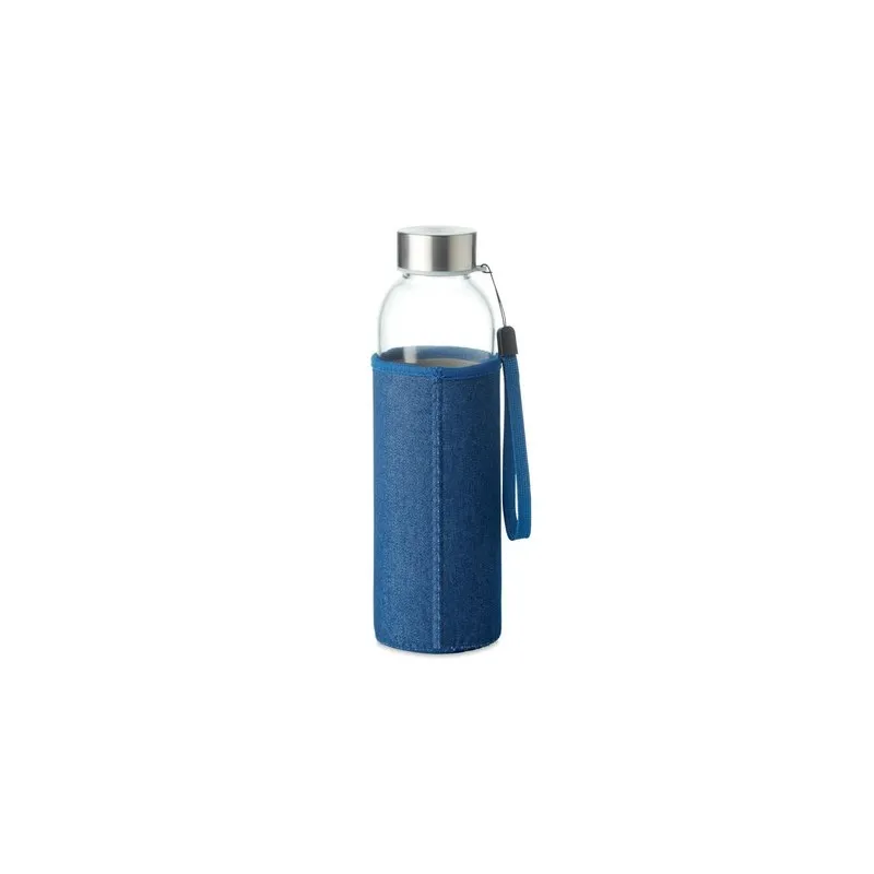 Bouteille et housse en denim personnalisées pour panier pique-nique 4 personnes, MIMBRE PLUS Matières : aluminium Couleurs : ver