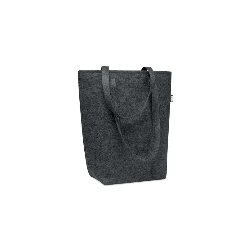 Sac shopping écologique en feutre RPET personnalisé - TASLO Couleurs : noir Matières : polyester recyclé personnalisable avec vo