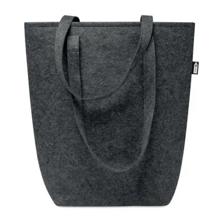 Sac shopping écologique en feutre RPET personnalisé - TASLO Couleurs : noir Matières : polyester recyclé goodies publicitaire év