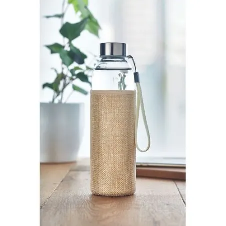 Bouteille écologique de 500 ml avec housse en jute - UTAH TOUCH Matières : bambou impression haute définition