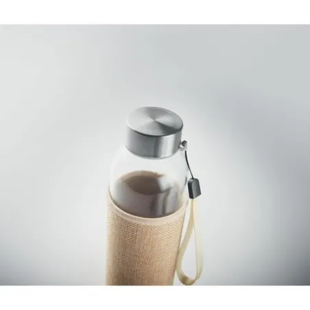 Bouteille écologique de 500 ml avec housse en jute - UTAH TOUCH Matières : bambou marquage laser ultra précis