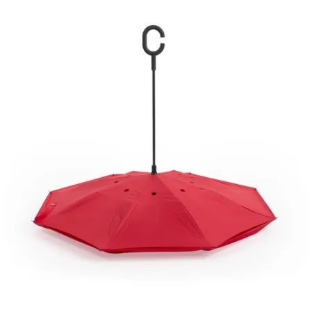 Parapluie Réversible Pratique et Mode Hamfrey Matières : polyester Couleurs : rouge objet promo petit budget