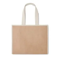 Sac shopping écologique en toile et jute personnalisé - CAMPO DE GELI Matières : coton Taille textile : M Couleurs : noir 2