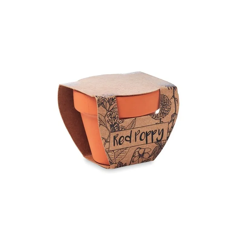 Pot écologique et pratique de graines de coquelicot RED POPPY Matières : coton Taille textile : S Couleurs : bleu cadeau entrepr