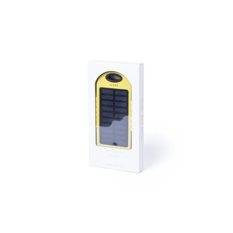 Batterie Solaire Économique 4000mAh - Power Bank Personnalisé Lenard Matières : aluminium Couleurs : jaune cadeau collaborateur 