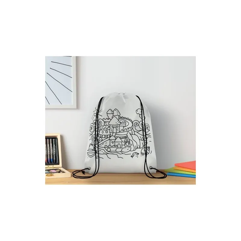 Sac à Cordon Non Tissé Personnalisé - CARRYDRAW Matières : acier inoxydable Couleurs : beige cadeau entreprise pas cher