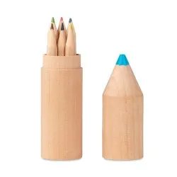 Crayons en bois personnalisés - 6 pièces dans un étui - Petit Coloret Matières : bois Couleurs : bois 2