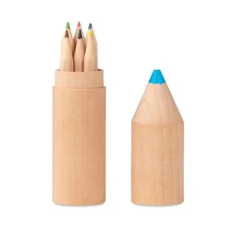 Crayons en bois personnalisés - 6 pièces dans un étui - Petit Coloret Matières : bois Couleurs : bois personnalisable avec votre
