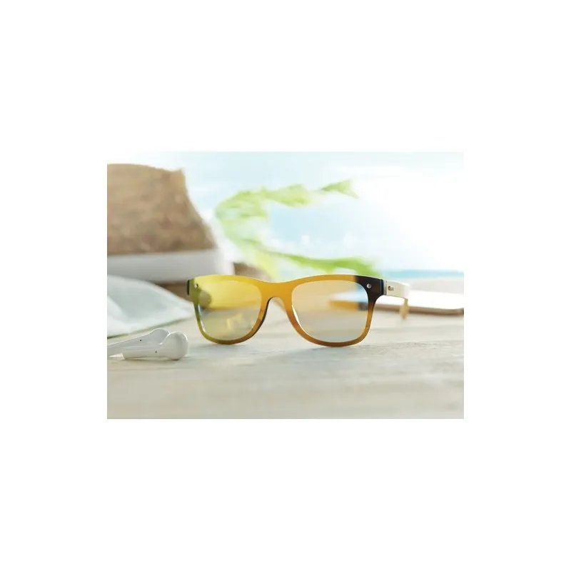 Lunettes de soleil personnalisées pour entreprises - ALOHA Couleurs : marron Matières : acier inoxydable recyclé personnalisatio