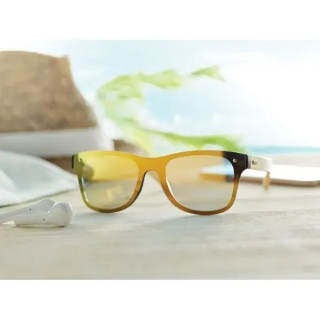 Lunettes de soleil personnalisées pour entreprises - ALOHA Couleurs : marron Matières : acier inoxydable recyclé personnalisatio