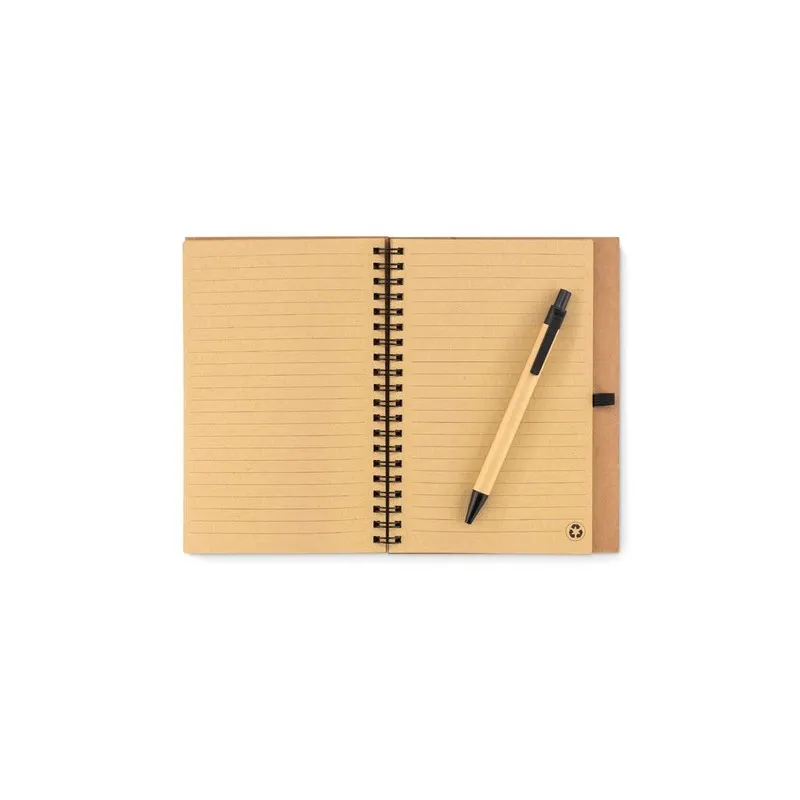 Carnet durable en liège avec stylo personnalisé - SONORA PLUSCORK Matières : papier Couleurs : argenté mat personnalisable avec 
