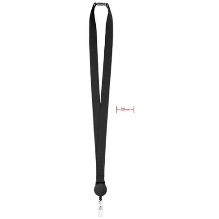 Lanyard Extensible Personnalisé avec Badge - ZIP Matières : ABS Couleurs : noir cadeau entreprise pas cher